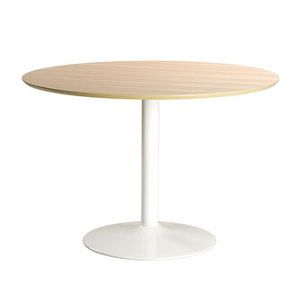 Eettafel Tulp rond eiken met witte voet
