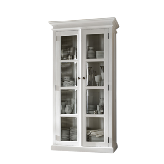 Nova solo - Vitrinekast Wittevilla wit met glazen deuren breed