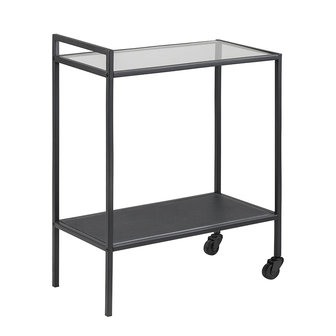 Meubelen-Online - Bijzettafel Honkytonk trolley met glas