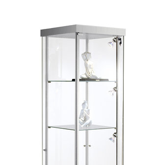 Vitrinekast glas vierkant glasvitrine met slot detail