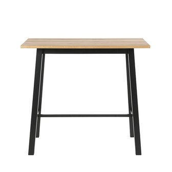Meubelen-Online - Bartafel Mick eiken hout met zwarte poten vooraanzicht