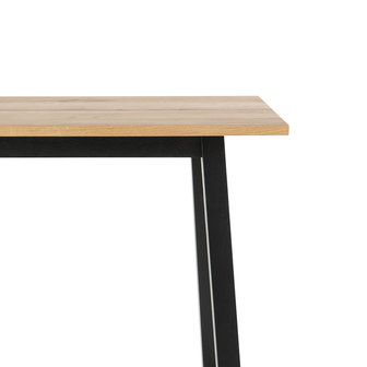 Meubelen-Online - Bartafel Mick eiken hout met zwarte poten detail