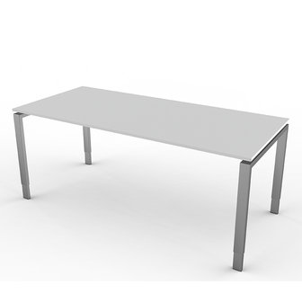 Meubelen-Online - Eettafel Beta 180cm licht grijs hoogte verstelbaar