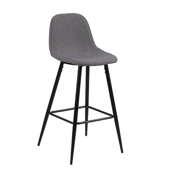 Meubelen-Online - Counter chair Fred barkruk grijs met zwarte poten