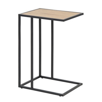 Meubelen-Online - Bijzettafel Honkytonk wild eiken industrieel laptoptafel zijaanzicht