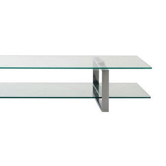 Meubelen-Online - TV-tafel Magnus glas met chroom TV-meubel detail