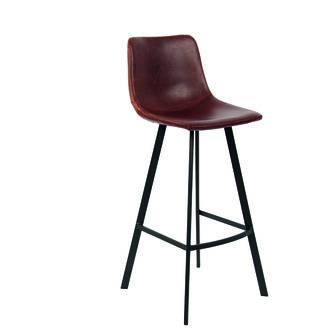 Meubelen-Online - Counter chair Tonnie set 2 krukken bruin zijaanzicht