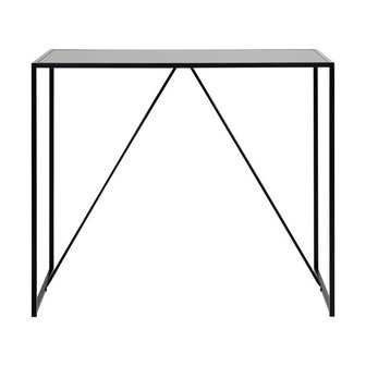 Meubelen-Online - Bartafel Honkytonk zwart essen sidetable vooraanzicht