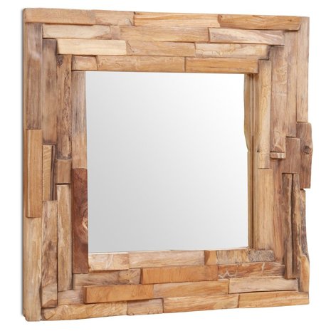 Spiegel Wood vierkant 60x60 cm teakhout