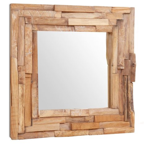 Spiegel Wood vierkant 60x60 cm teakhout
