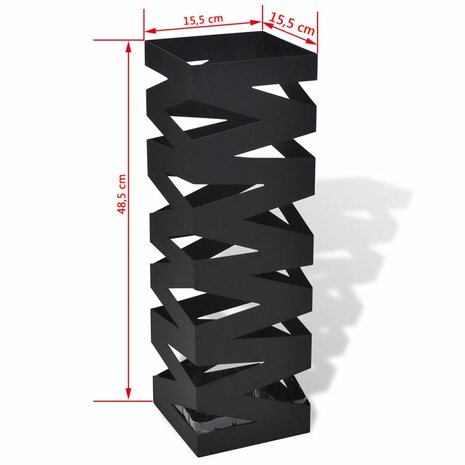 Paraplubak Wet zwart vierkant staal 48,5 cm