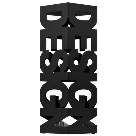 Paraplubak Design - metaal zwart - 16x16x49cm