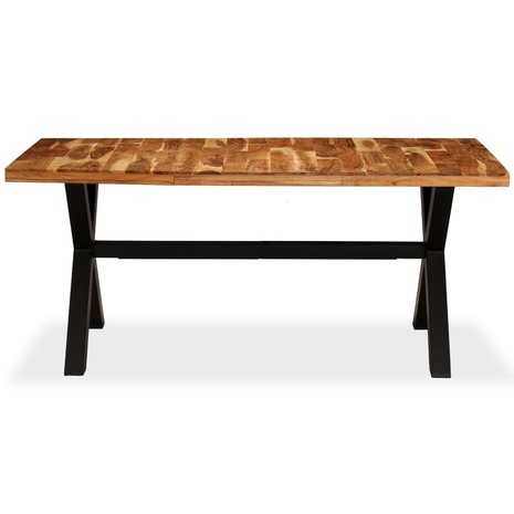 Eettafel Mundo180x90x76 cm massief hout met metalen poten