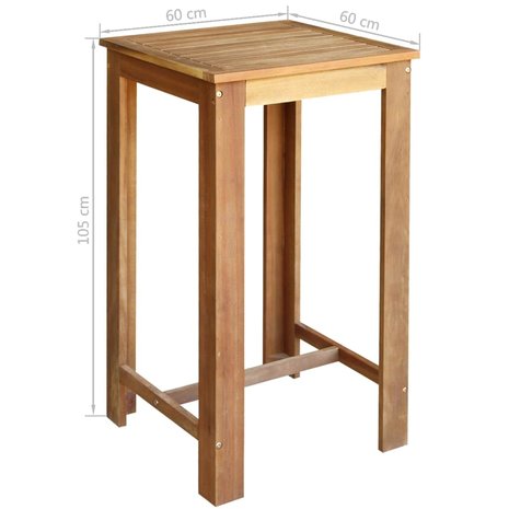 Bartafel Roger 60x60x105 cm massief hout