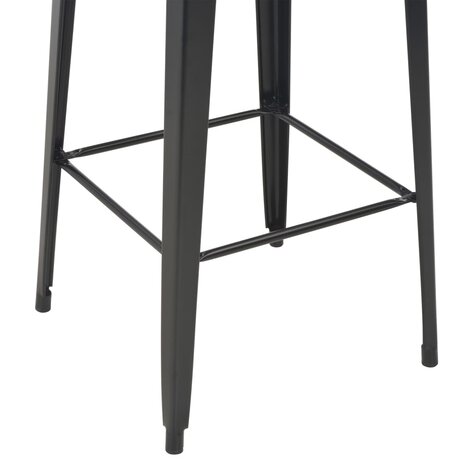 Bartafel Tom 60x60x108 cm massief hout staal zwart