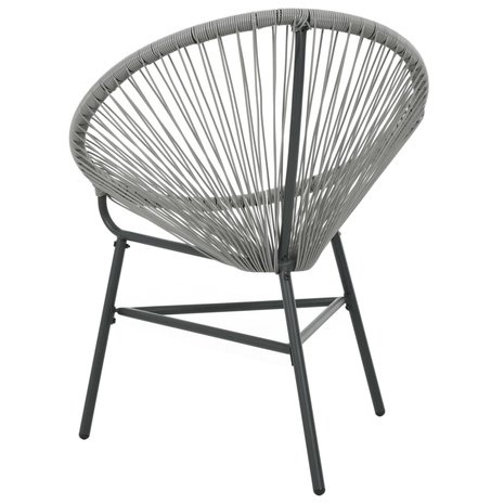 Rotan fauteuil Rondo poly rattan grijs