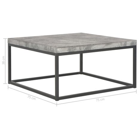 Salontafel Concrete 75x75x38 cm beton look