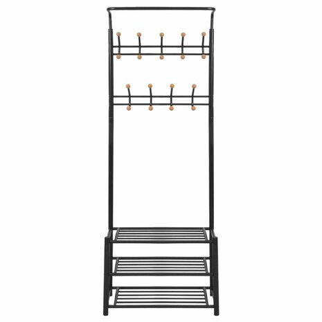 Halkast kledingrek met schoenenopberger 68x32x182,5 cm zwart