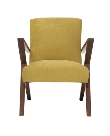 Meubelen-Online - Fauteuil Retrostar stof geel vintage design