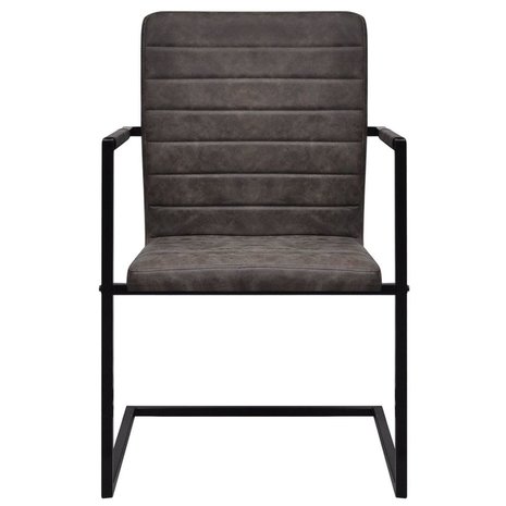 Meubelen-Online - Eetkamerstoelen Bo bruin set 2 met armleuningen