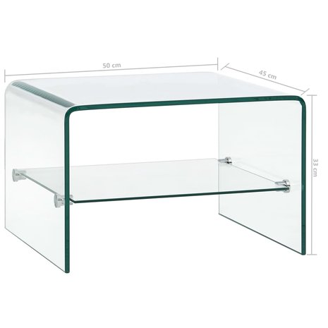 Meubelen-Online - Bijzettafel Phenix 50x45x33 cm gehard glas transparant