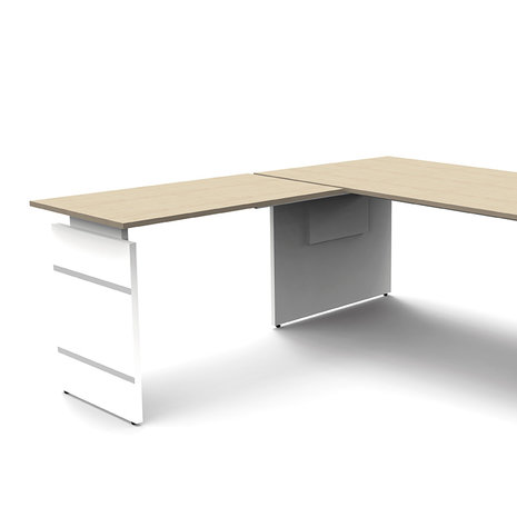 Meubelen-Online - Hoekbureau Office desk 180cm blank hoogte verstelbaar