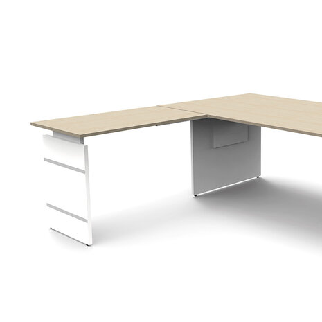 Meubelen-Online - Hoekbureau Office desk 200cm blank hoogte verstelbaar