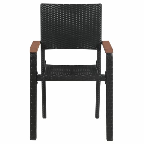 Meubelen-Online - Tuinstoel Stylo set 2 st poly rattan zwart