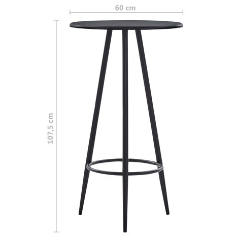 Meubelen-Online - Bartafel Minou rond 60x107,5cm zwart