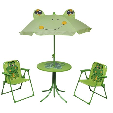 Melodieus Componist Kijkgat Tuinset Kermit 3-delige Bistroset voor kinderen met parasol groen