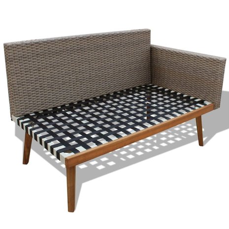 Meubelen-Online - Loungeset Sunny met kussens poly rattan grijs 4-delig