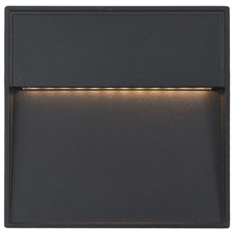 Meubelen-Online - Tuinlampen LED-buitenwandlampen set 2 st 3 W vierkant zwart
