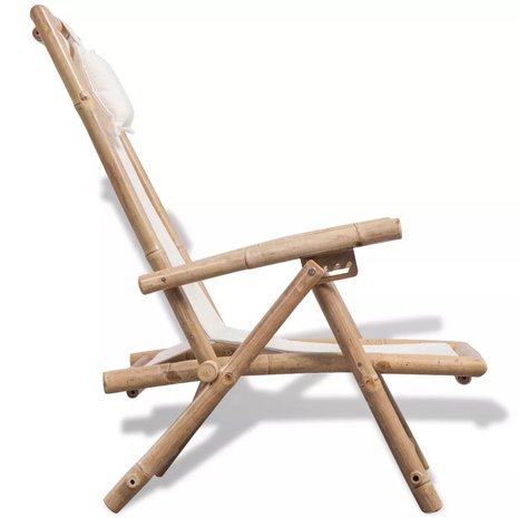 Meubelen-Online - Ligstoel deckchair Jungalow bamboe met kussens