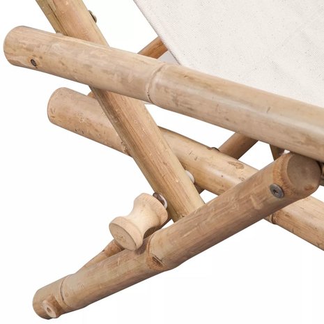Meubelen-Online - Ligstoel deckchair Jungalow bamboe met kussens