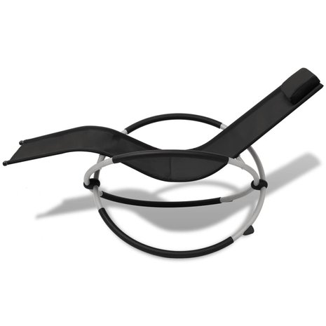 Meubelen-Online - Ligstoel voor buiten geometrisch zwart en grijs staal