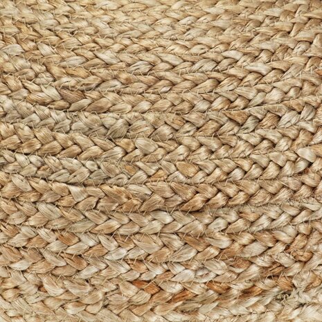Meubelen-Online - Poef Fez handgemaakt 40x45 cm jute grijs met naturel