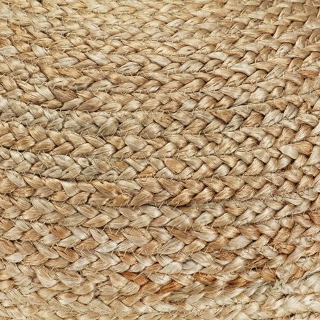 Meubelen-Online - Poef Fez handgemaakt 40x45 cm jute olijfgroen met naturel