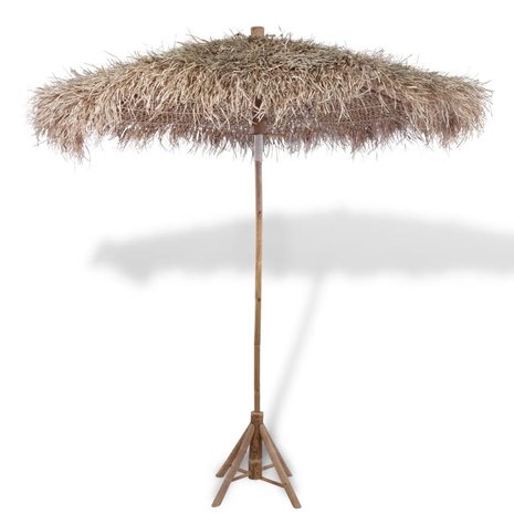 Meubelen-Online - Parasol van bamboe met dak van bananenbladeren 210cm