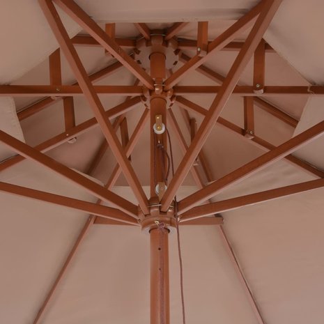 Meubelen-Online - Parasol Dubbeldekker met houten paal 270 cm taupe