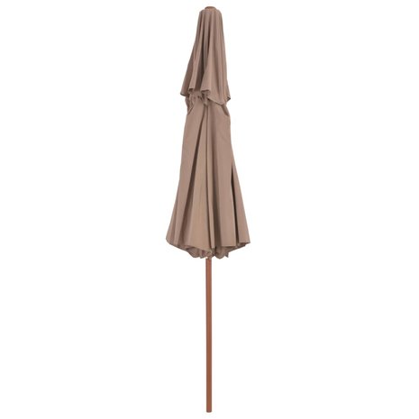 Meubelen-Online - Parasol Dubbeldekker met houten paal 270 cm taupe