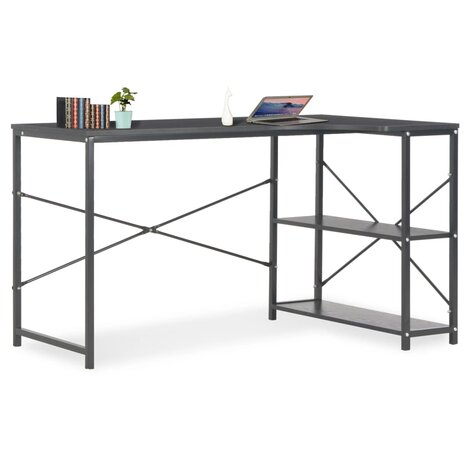 Meubelen-Online - Computerbureau Jolly met hoek 120x72x70 cm zwart