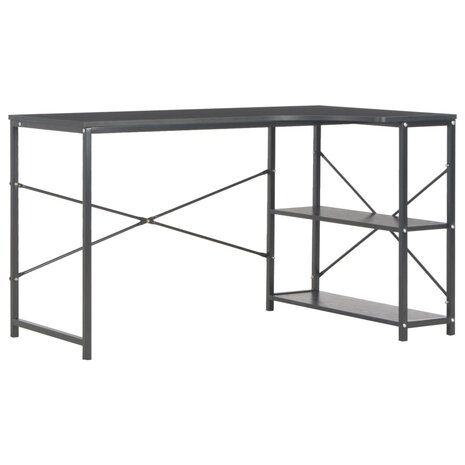 Meubelen-Online - Computerbureau Jolly met hoek 120x72x70 cm zwart