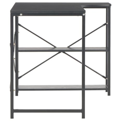 Meubelen-Online - Computerbureau Jolly met hoek 120x72x70 cm zwart
