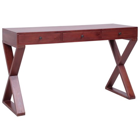 Meubelen-Online - Computerbureau met lades 132x47x77cm mahonie bruin