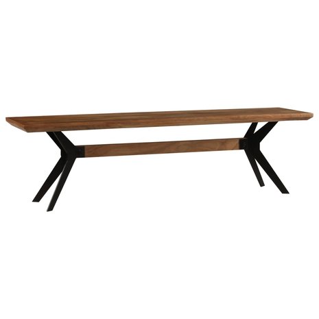 Meubelen-Online - Eetkamerbank Split 160x40x45cm acaciahout en staal