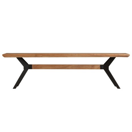 Meubelen-Online - Eetkamerbank Split 160x40x45cm acaciahout en staal
