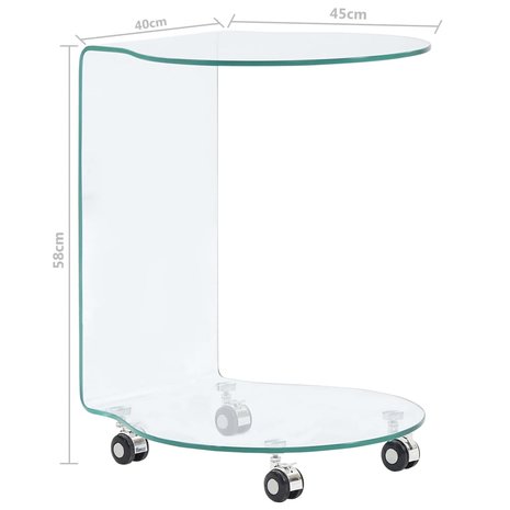 Meubelen-Online - Laptoptafel Andrea 45x40x58 cm gehard glas