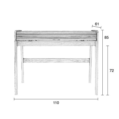 Meubelen-Online - Bureau Barbier hout walnoten - Zuiver
