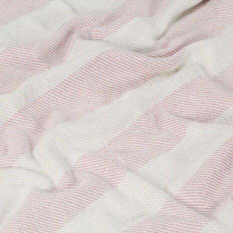 Plaid streep 125x150 cm katoen oudroze
