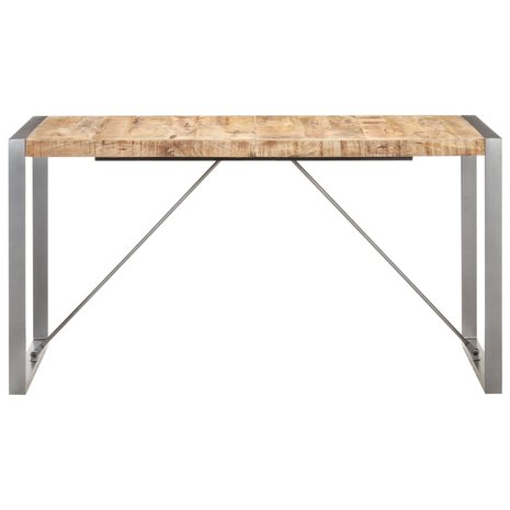 Eettafel Cooking 140x70x75 cm massief ruw mangohout